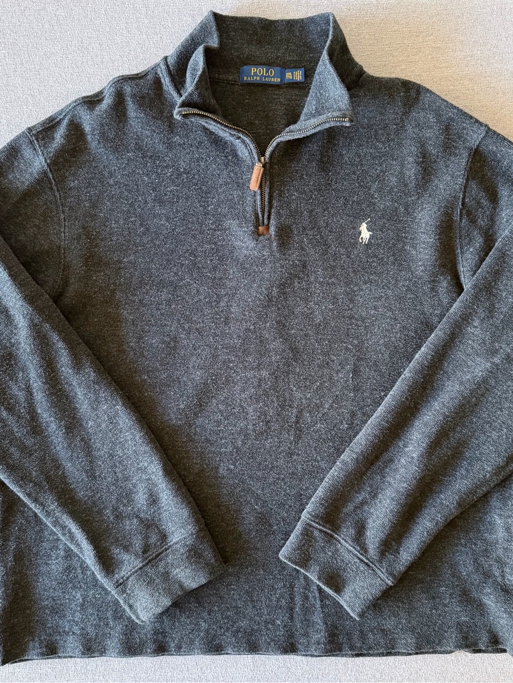 Men’s Polo Ralph Lauren Charcoal Half-Zip Sweater